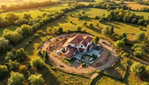 Terrain constructible en zone U PLU avec maison neuve et cadastre superposé, vérification urbanisme