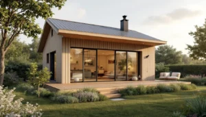 Maison bois clé en main compacte 45m² ossature bois RT2020 budget 60 000 euros