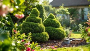 Haie de laurier taillée idéale en jardin résidentiel français